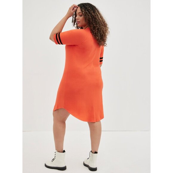 NWT Torrid Womens Plus Size 2X Super Soft Orange Favorite T-Shirt Varsity Dress - Picture 4 of 4